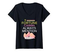 Womens My Fortune Cookies Always Mention Running Funny Runner Joke V-Neck T-Shirt