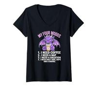 Womens My Four Moods Describe Life Perfectly V-Neck T-Shirt