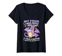 Womens My Four Moods Describe Life Perfectly V-Neck T-Shirt