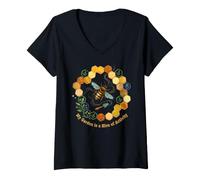 Women's My Garden is A Hive of Activity Bee Beekeeping Floral V-Neck T-Shirt