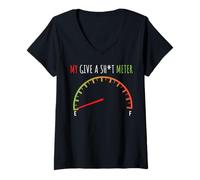 Womens My Give a Sht Meter is Empty Shirt Funny Sarcastic Saying V-Neck T-Shirt
