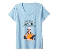 Womens My Goal Stay Safe | Safety First | National Safety Day Gift V-Neck T-Shirt
