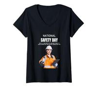 Womens My Goal Stay Safe | Safety First | National Safety Day Gift V-Neck T-Shirt