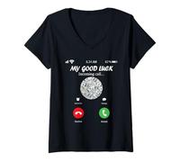 Women's My Good Luck is Calling Funny Good Luck Meme V-Neck T-Shirt