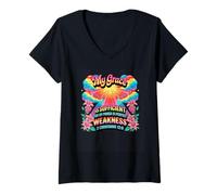 Womens My Grace is Sufficient 2 Corinthians 12:9 V-Neck T-Shirt