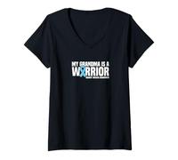 Women's My Grandma is a Warrior Graves’ Disease Awareness V-Neck T-Shirt
