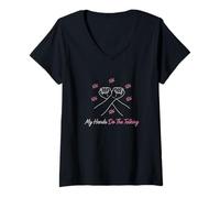 Women's My Hands Do The Talking Non Verbal Awareness Sign V-Neck T-Shirt