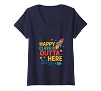 Womens My Happy Class of 2026 is Blasting Off Into a Bright Future V-Neck T-Shirt