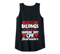 Womens My Heart Belongs to a Smokin' hot CPR Instructor Tank Top