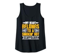 Womens My Heart Belongs to A Smokin' Hot Scaffolder Scaffolding Tank Top