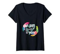 Womens My Heart Belongs to First Graders V-Neck T-Shirt