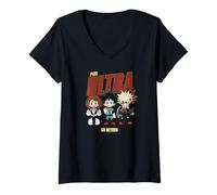 Womens My Hero Academia Go Beyond Chibi Character Collage Anime V-Neck T-Shirt