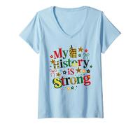Women's My History is Strong African American Pride V-Neck T-Shirt