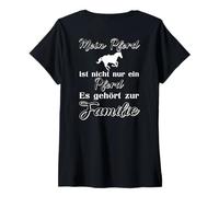 Womens My Horse Belongs to The Family Beautiful Horses V-Neck T-Shirt