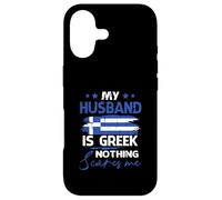 Womens My Husband Is Greek Nothing Scares Me Greek Flag Case for iPhone 17