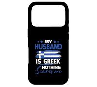 Womens My Husband Is Greek Nothing Scares Me Greek Flag Case for iPhone 17 Pro