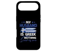 Womens My Husband Is Greek Nothing Scares Me Greek Flag Case for iPhone Air