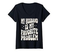 Women's My Husband is My Favorite Problem V-Neck T-Shirt