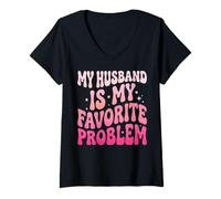Women's My Husband is My Favorite Problem V-Neck T-Shirt
