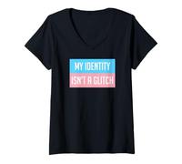 Womens My Identity Isn't A Glitch: Transgender Gaming & LGBTQ+ V-Neck T-Shirt