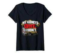 Women's My Kidneys Quit. I Didn't - a Men's Dialysis Shirt V-Neck T-Shirt