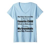 Womens My Kids Accuse Me of Having A Favorite Child Funny Grandma V-Neck T-Shirt