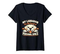 Women's My Labrador Has No Concept of Personal Space, Funny Labrador V-Neck T-Shirt