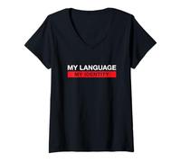 Women's My Language My Identity Best Mother Language Movement V-Neck T-Shirt