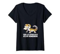 Womens My Leopard Gecko Ate My Homework! V-Neck T-Shirt