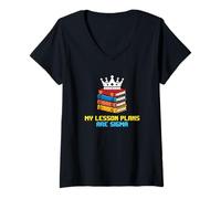 Women's My Lesson Plans are Sigma School Teacher V-Neck T-Shirt