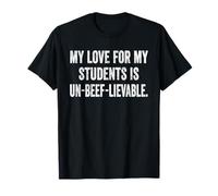 Womens My Love is Un-Beef-lievable Funny Vegan Teacher Mama T-Shirt
