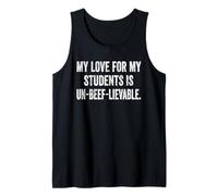 Womens My Love is Un-Beef-lievable Funny Vegan Teacher Mama Tank Top