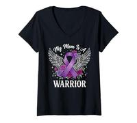 Women's My Mom is A Warrior V-Neck T-Shirt