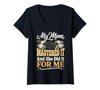 Women's My Mom Mastered It and She Did It for Me V-Neck T-Shirt