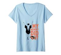 Womens My Mommy Did It Graduate Graduates Family Graduation Mom V-Neck T-Shirt
