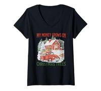 Women's My Money Grows on Christmas Trees V-Neck T-Shirt