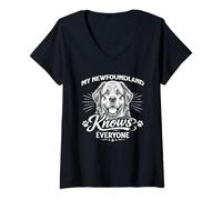Women's My Newfoundland Knows Everyone V-Neck T-Shirt