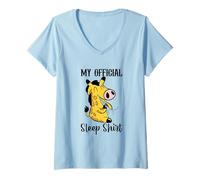 Womens My Official Sleep Shirt Giraffe Pyjamas Nightshirt Giraffe V-Neck T-Shirt