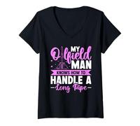 Women's My Oilfield Man Knows How to Handle A Long Pipe V-Neck T-Shirt