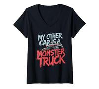 Women's My Other Car is A Monster Truck Statement V-Neck T-Shirt