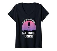 Womens My Other Ride is A Model Rocket. Witty Rocketry Humor V-Neck T-Shirt