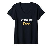 Women's My Pace Has Power Beginner and Returning Runners Saying V-Neck T-Shirt