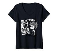 Womens My Patience is Basically Like A Gift Card Funny Quotes V-Neck T-Shirt