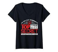 Women's My Pen Test is Top Secret Penetration Tester Cyber Security V-Neck T-Shirt