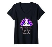 Womens My Perfect Peace I Give You John 14:27 V-Neck T-Shirt