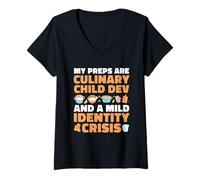 Womens My Preps are Culinary Child Dev and A Mild Crisis V-Neck T-Shirt