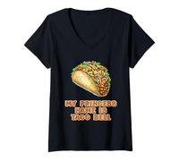 Womens My Princess Name Is Taco Bell Mexican Fiesta Food V-Neck T-Shirt