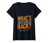Womens My Productivity Hack is Reality TV | Funny Unscripted TV Fan V-Neck T-Shirt