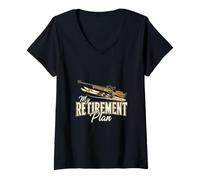 Women's My Retirement Plan Biathlon Winter Sport Biathlete V-Neck T-Shirt