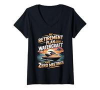 Women's My Retirement Plan Involves A Watercraft and Zero Meetings V-Neck T-Shirt